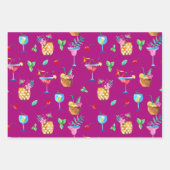 フルーティー熱帯飲料ラッピング紙セット ラッピングペーパーシート (正面3)