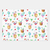 フルーティー熱帯飲料ラッピング紙セット ラッピングペーパーシート (正面2)