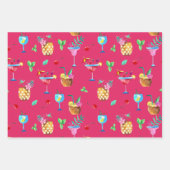 フルーティー熱帯飲料ラッピング紙セット ラッピングペーパーシート (正面)