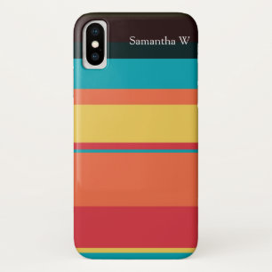 フルーティ熱帯調ストライプ iPhone X ケース