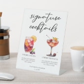 フルーティ結婚のシグネチャカクテルメニュー 台座サイン (インサイチュ)