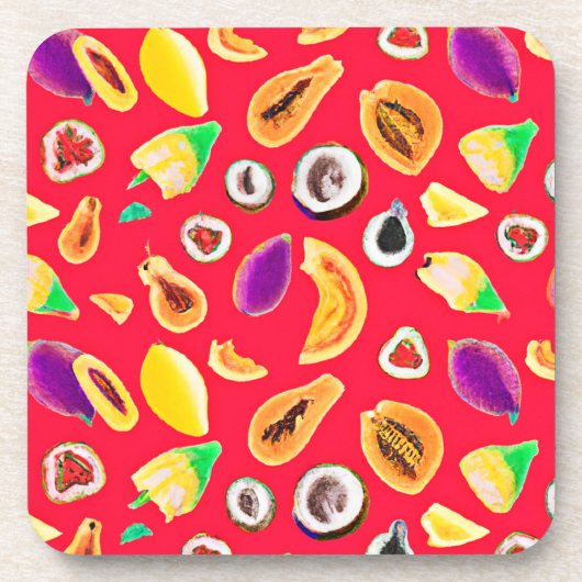 フルーティ鮮やかディライトパターン コースター (正面)