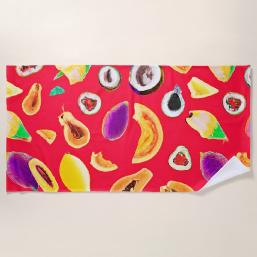 フルーティ鮮やかディライトパターン ビーチタオル (正面)