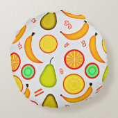 フルーティ鮮やか万華鏡のように千変万化するパターンパターン ラウンドクッション (裏面)