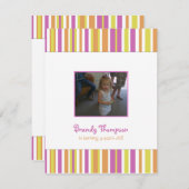 フルーティ·ストライプの誕生日パーティーの招待 招待状 (正面/裏面)