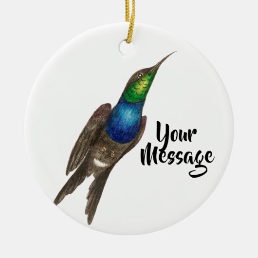 フルーテッドハミングバードベスティーパーソナライズされた セラミックオーナメント (正面)