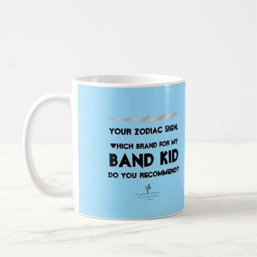 フルートあなたの〔占星術の〕十二宮図サイン氷河ブルーアンチ-ISO コーヒーマグカップ (左)