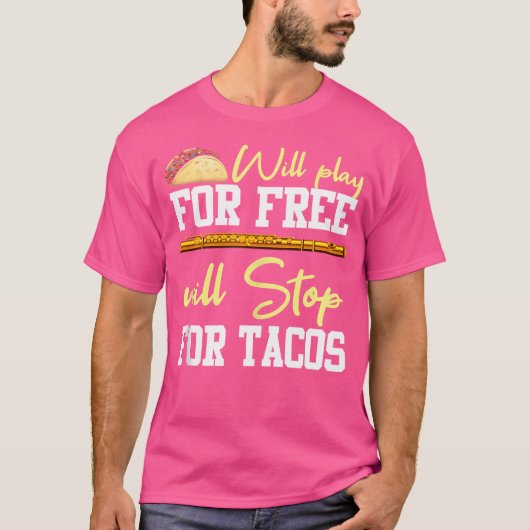 フルートおもしろいシャツタコ引用文ミュージシャン楽器F Tシャツ (正面)