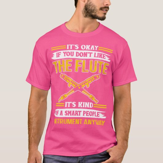 フルートおもしろいフルートPが大好き Tシャツ (正面)