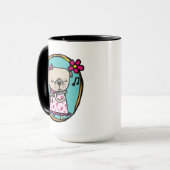 フルートでパグ、音楽の生活なしでフラットになる マグカップ (正面左)