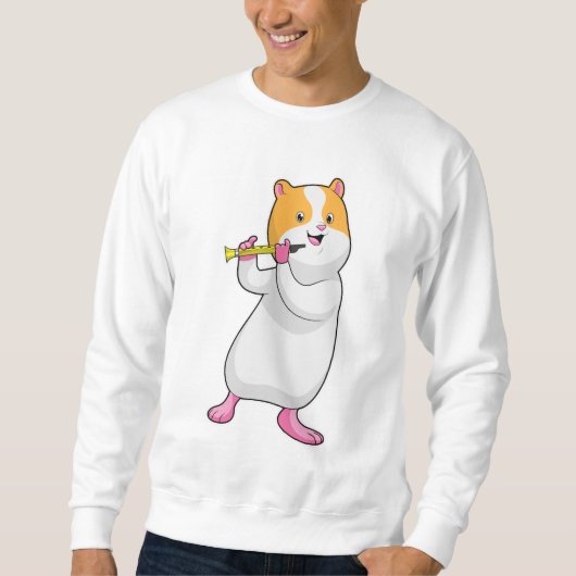 フルートで音楽を楽しむ スウェットシャツ (正面)