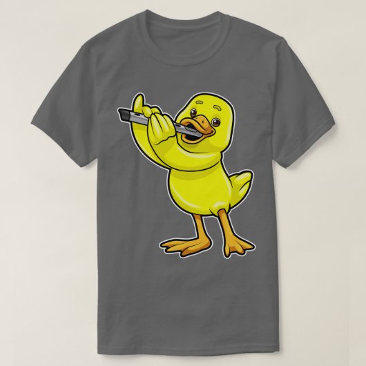 フルートで音楽を楽しむ Tシャツ (デザイン正面)