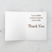 フルートとの音楽の先生の金ゴールドココペリありがとう サンキューカード (内部)