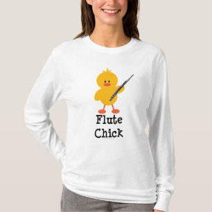 フルートのひよこのフード付きスウェットシャツ Tシャツ