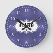 フルートのエンブレム ラウンド壁時計 (正面)