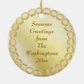 フルートのオーナメントを遊ぶかわいいクリスマスの天使 セラミックオーナメント (裏面)