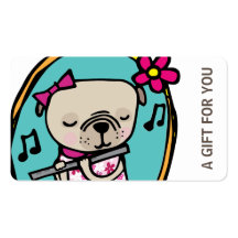 フルートのギフトカード付きパグ、証明書、D10-052115