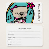 フルートのギフトカード付きパグ、証明書、D10-052115 (正面&裏面)