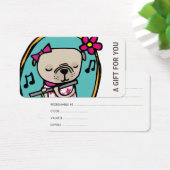 フルートのギフトカード付きパグ、証明書、D10-052115 (デスク)