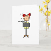 フルートのスティック図カード カード (黄色い花)