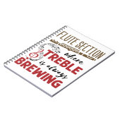 フルートのセクションマーチングバンドトレブル醸造 ノートブック (左側)