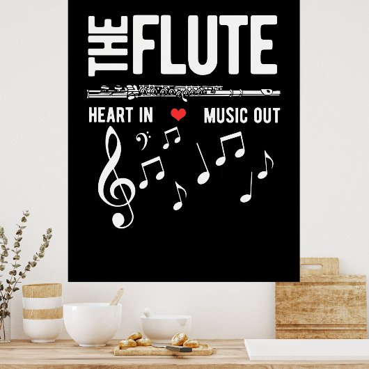 フルートのハート ポスター (キッチン)
