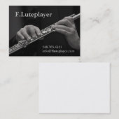 フルートのフルートプレーヤーの手 名刺 (正面/裏面)