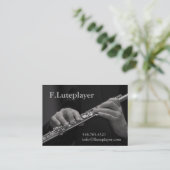 フルートのフルートプレーヤーの手 名刺 (スタンド正面)
