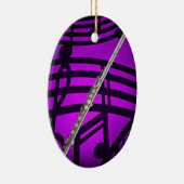 フルートのフルート奏者のミュージシャンの楕円形のオーナメント セラミックオーナメント (右)