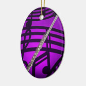 フルートのフルート奏者のミュージシャンの楕円形のオーナメント セラミックオーナメント (左)