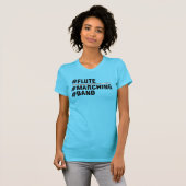 フルートのマーチングバンドのハッシュタグ Tシャツ (正面フル)