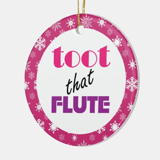 フルートのユーモア音楽クリスマスのオーナメントのギフト セラミックオーナメント (左)