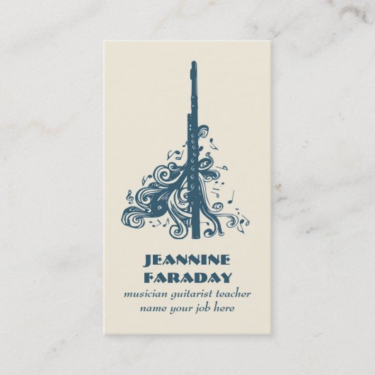 フルートの器楽の名刺 名刺 (正面)