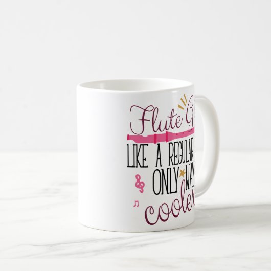 フルートの女の子の方法クーラープレーヤーのおもしろいなコーヒー・マグバンド コーヒーマグカップ (正面右)