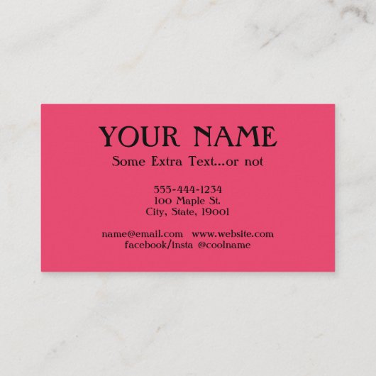 フルートの指導レッスン熱いピンクの名刺 名刺 (裏面)
