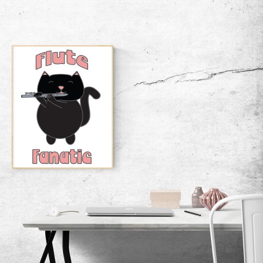 フルートの熱狂的な黒猫 ポスター