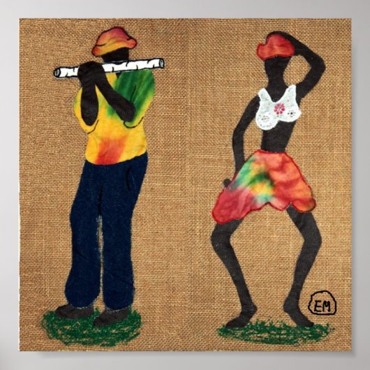 フルートの男とダンサー ポスター (正面)