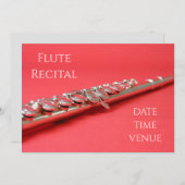 フルートの発表会 豪華なコンサートの演奏 招待状 (正面/裏面)