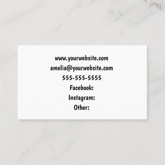 フルートの虹をパーソナライズ 名刺 (裏面)