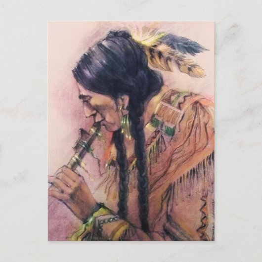 フルートの選手はがき ポストカード (正面)