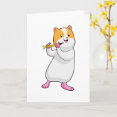 フルートの音楽でハムスター カード (黄色い花)
