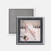 フルートの音楽と鍵マグネット マグネット (正面/裏面)