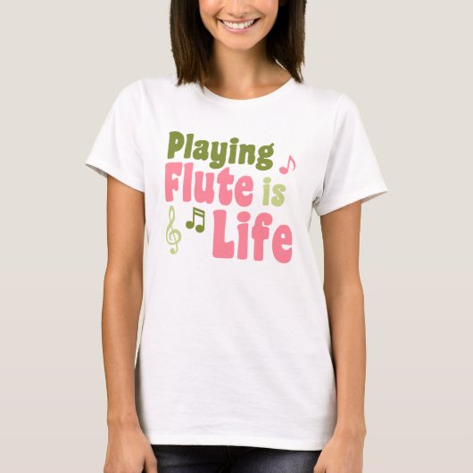 フルートは命である Tシャツ (正面)