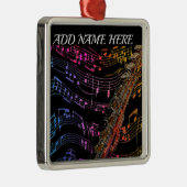 フルートは私のパッションメタルオーナメント メタルオーナメント (右)