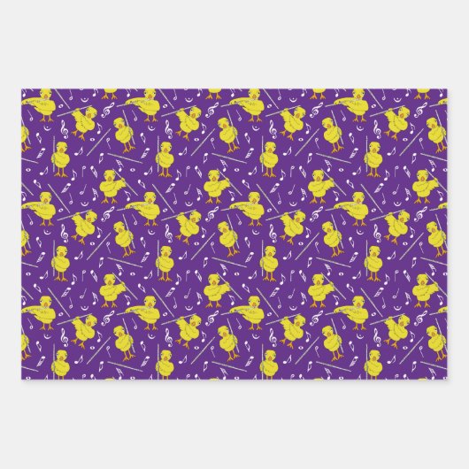 フルートひよこフルートラッピング紙シート ラッピングペーパーシート (正面)