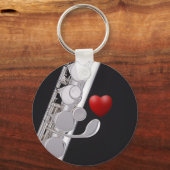 フルートまたはフルートのキーリングまたはキーリング キーホルダー (正面)