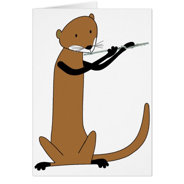 フルートを演奏しているカワウソ (正面)