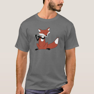 フルートを演奏しているキツネ Tシャツ