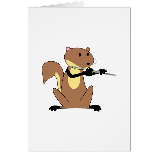 フルートを演奏しているリス (正面)