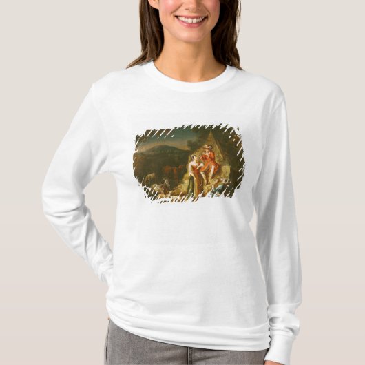 フルートを演奏している羊飼い Tシャツ (正面)